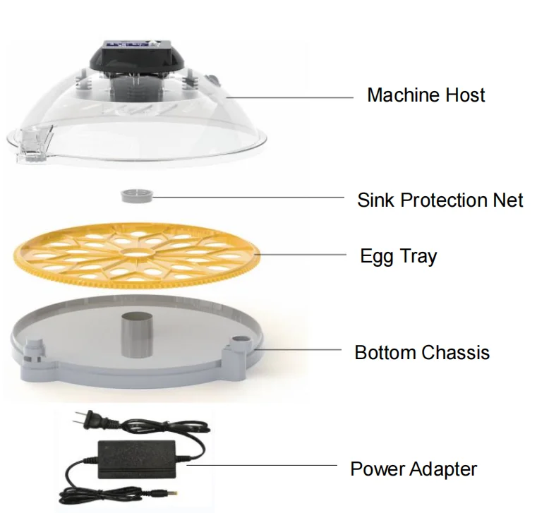 VEVOR incubator parts names