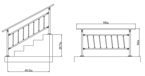 vevor outdoor handrail structure