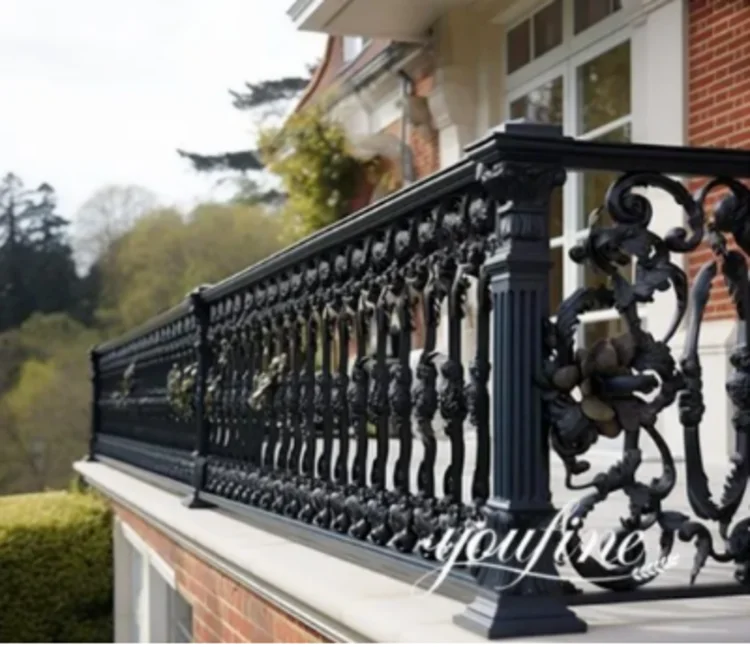 The sculptural aluminum exterior railing