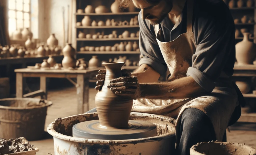 shaping the pottery base