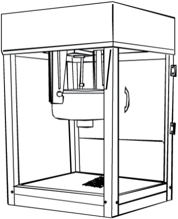 VEVOR NP16T popcorn machine diagram