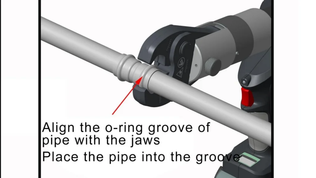 Align the propress with the O-ring of the pipe
