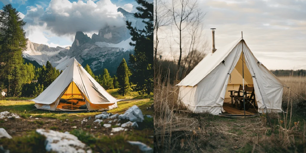 Колокольчатая палатка против настенной палатки