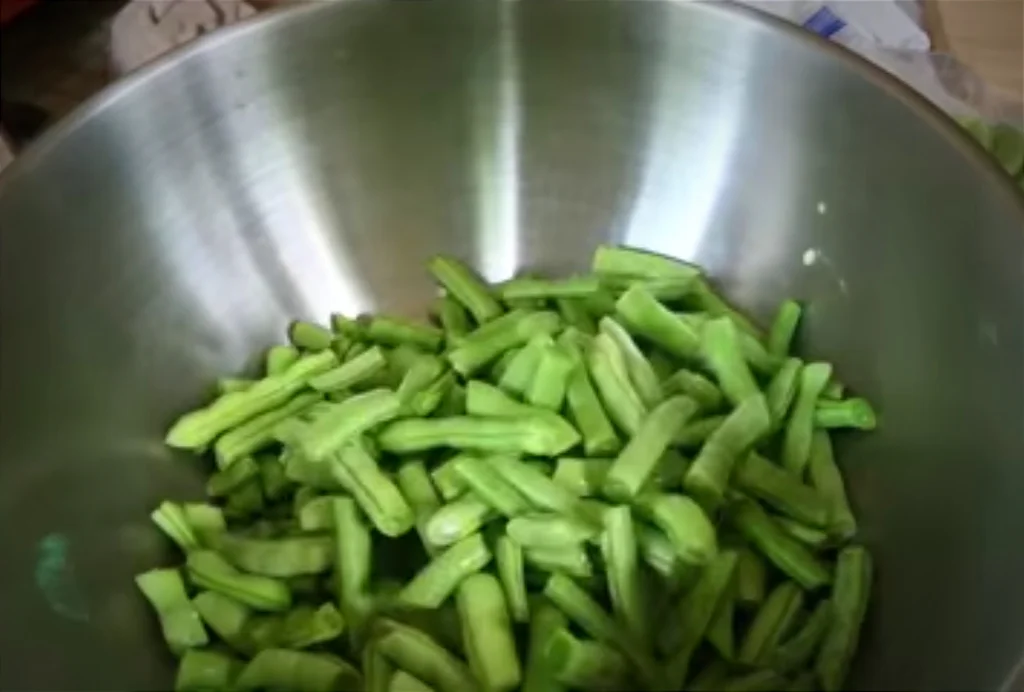 the blanching of green beans