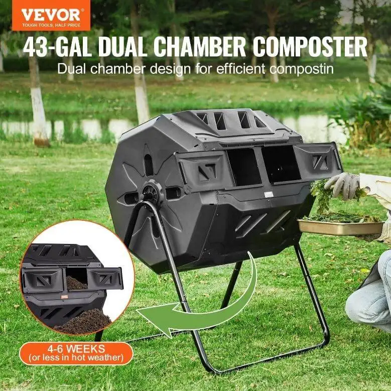 Caixa de compostagem de câmara dupla VEVOR