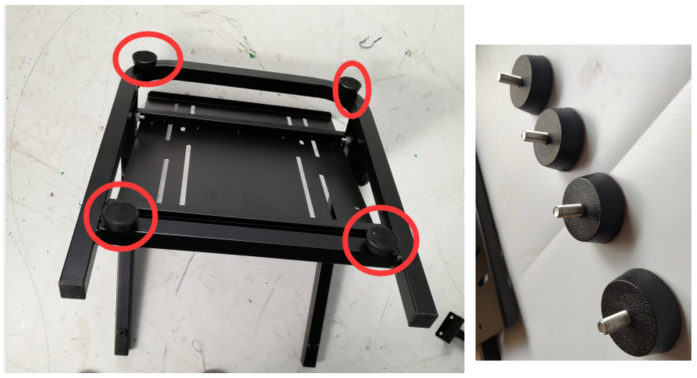 fix the bracket using the M8 4 antiskid foot screws