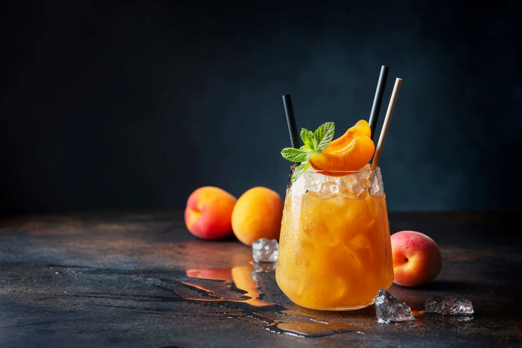 Frozen Peach Champagne Cocktail