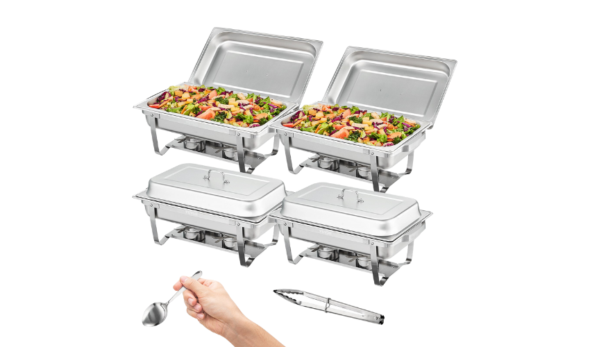 VEVOR 4-Pack Rectangle Chafing Dish Set