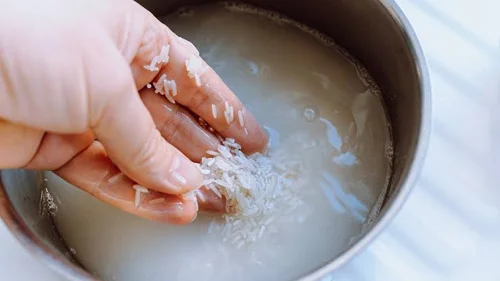 rice cooking with distilled water