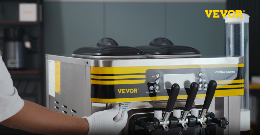 switch the VEVOR soft serve machine on