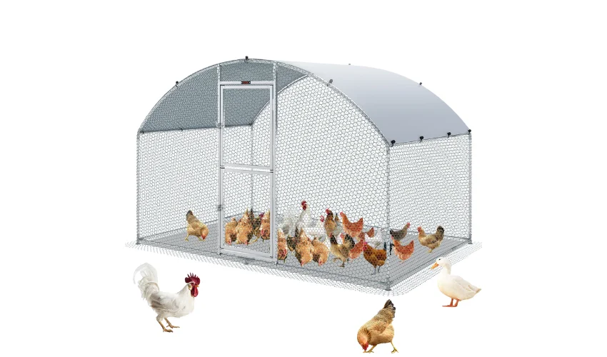 6.5 x 9.8 x 6.4 ft Metal Chicken Coop