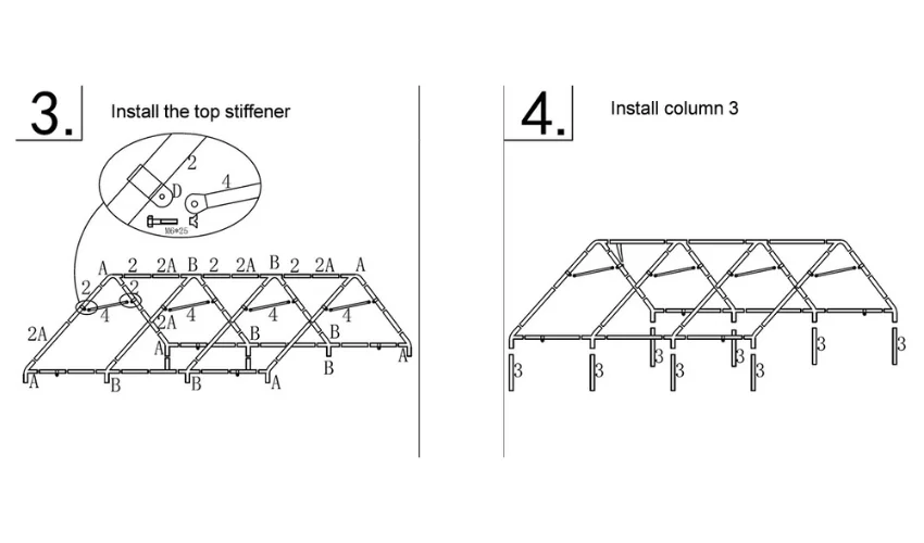 the top stiffener installation