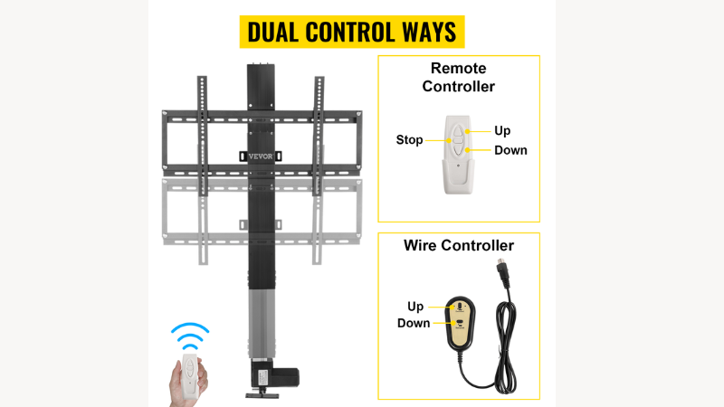 Various components of the VEVOR moritized TV lift