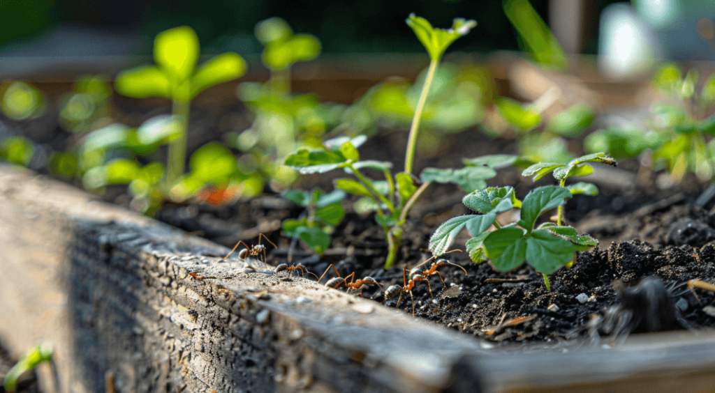get rid of ants in raised garden bed