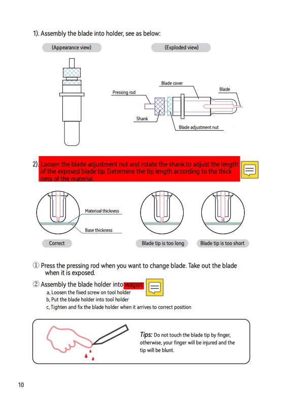 the Vinyl blade adjustment