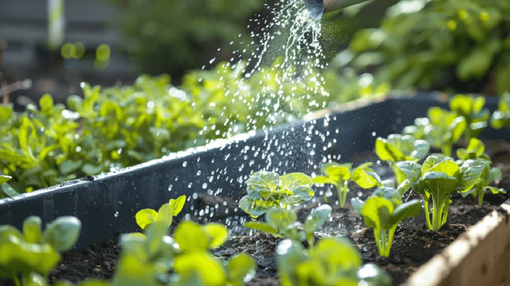 watering raised garden beds