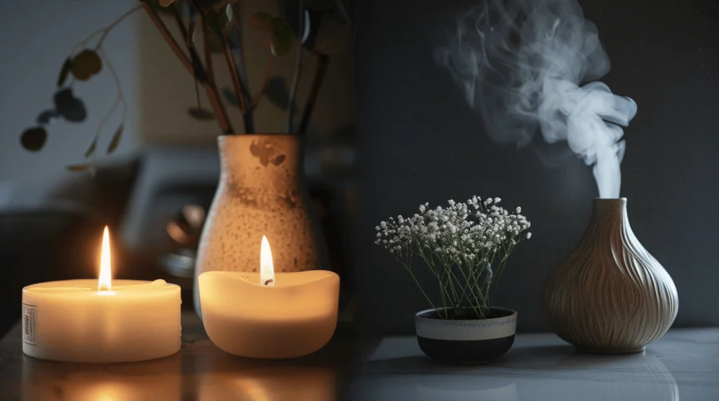 difuzor de aromă vs lumânare parfumată
