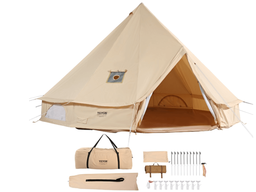 setting up a bell tent