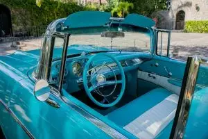 Blue Chevrolet Bel Air Cabriolet