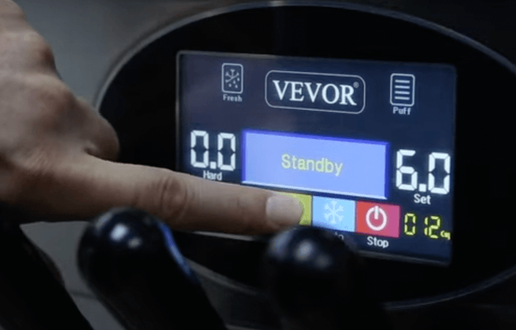 Hard ice machine cleaning