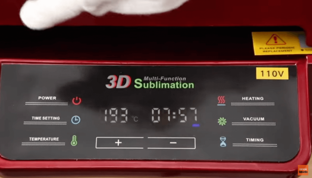 Mug press LCD control panel