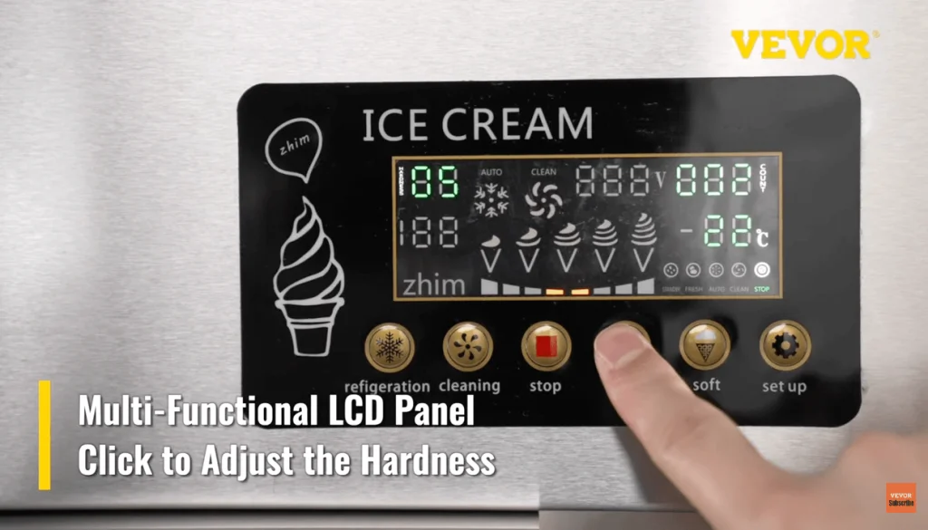 VEVOR soft serve ice machine LCD display