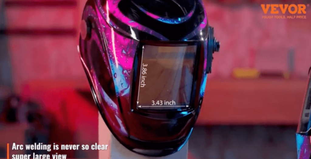 welding helmet with a large view