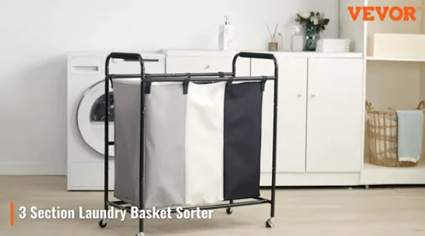 VEVOR 3-section laundry basket