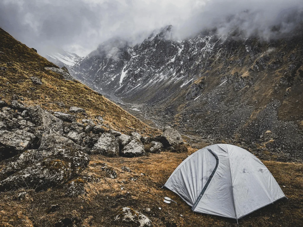 camping in the rain