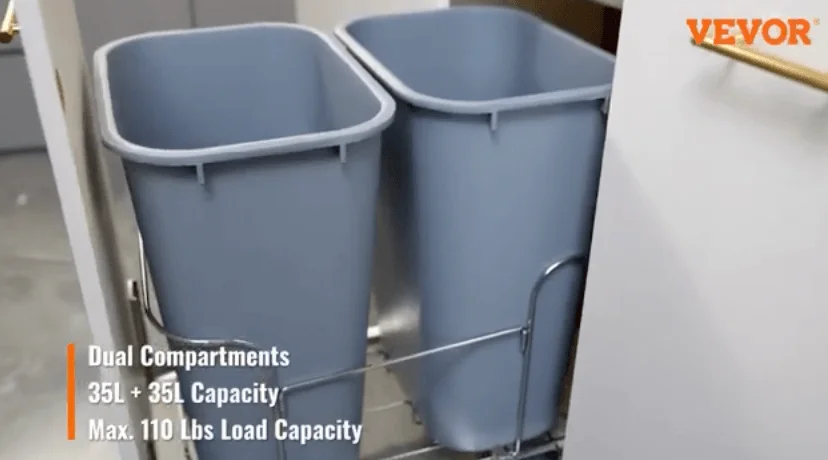 dual-compartment VEVOR pull-out trash can