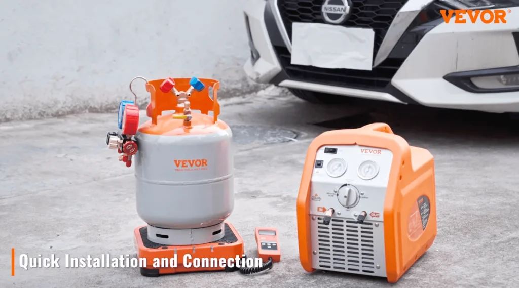 how to operate the VEVOR refrigerant recovery machine