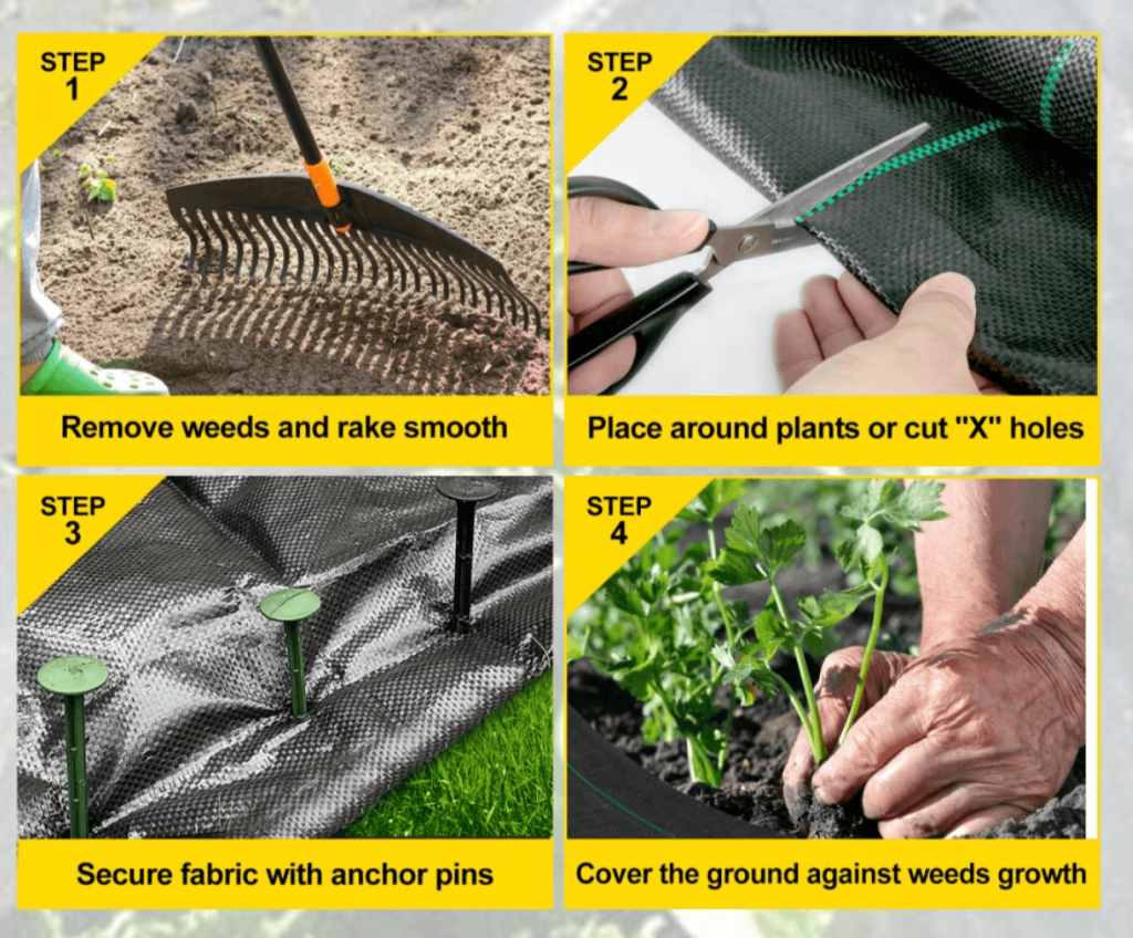 Installing the VEVOR weed barrier fabric