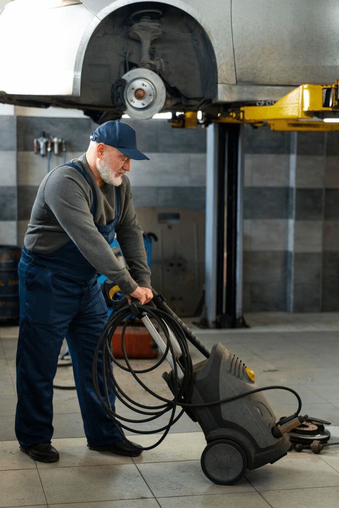 cleaning with Pressure washer