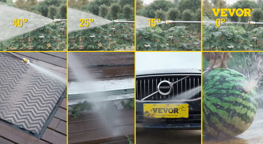 VEVOR pressure washer versatility