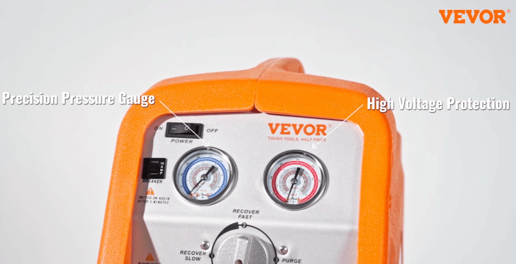 Refrigerant recovery machine pressure protection