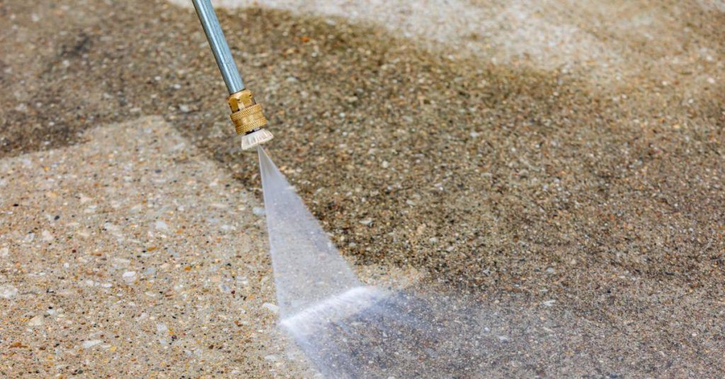 using the pressure washer