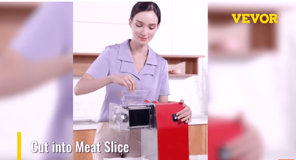 using the VEVOR meat slicer