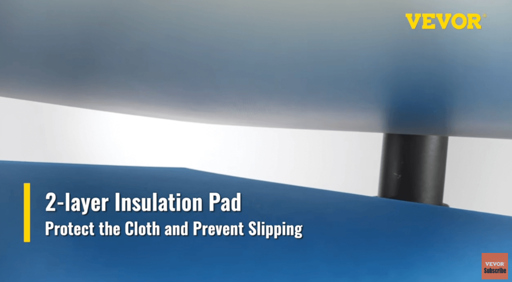 VEVOR heat press with 2-layer insulation pad