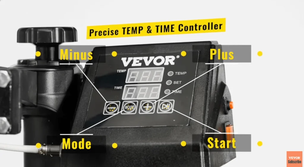 VEVOR 5-in-1 heat press temperature control