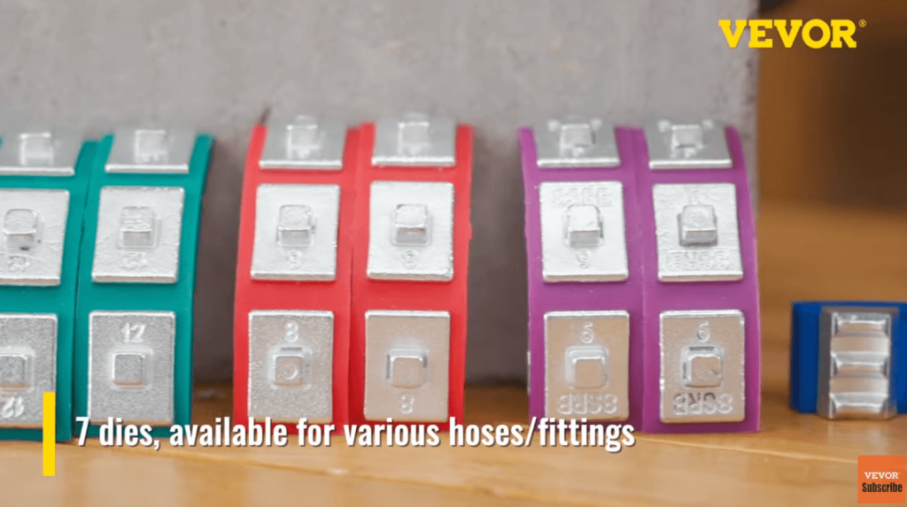 7 dies for the VEVOR Hydraulic Hose Crimper kit