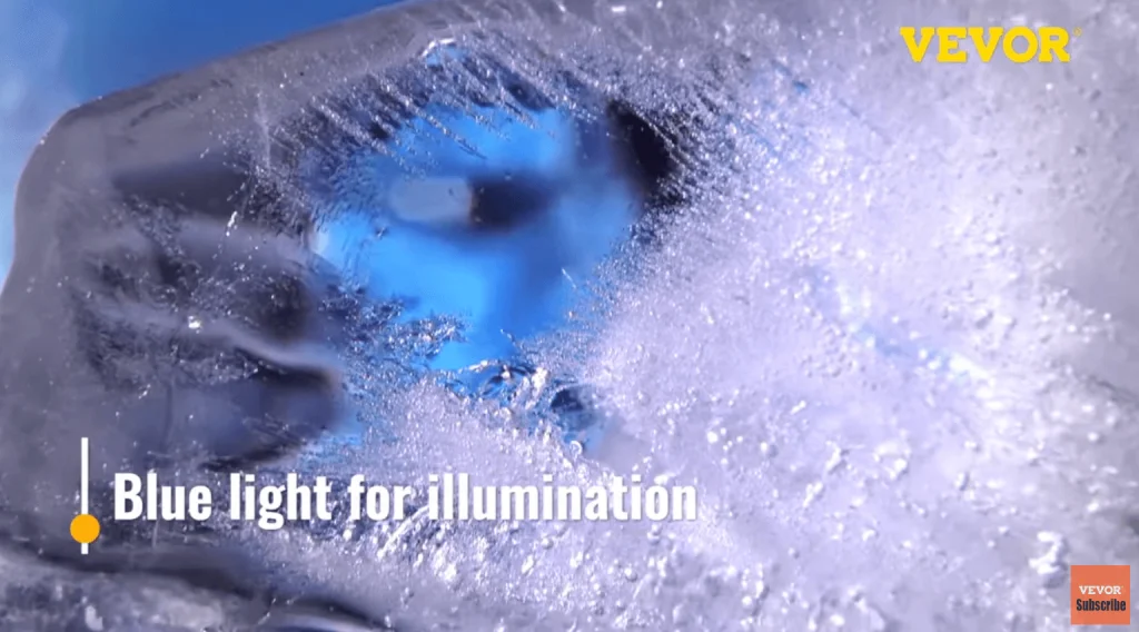 VEVOR ice maker with blue light for illumination