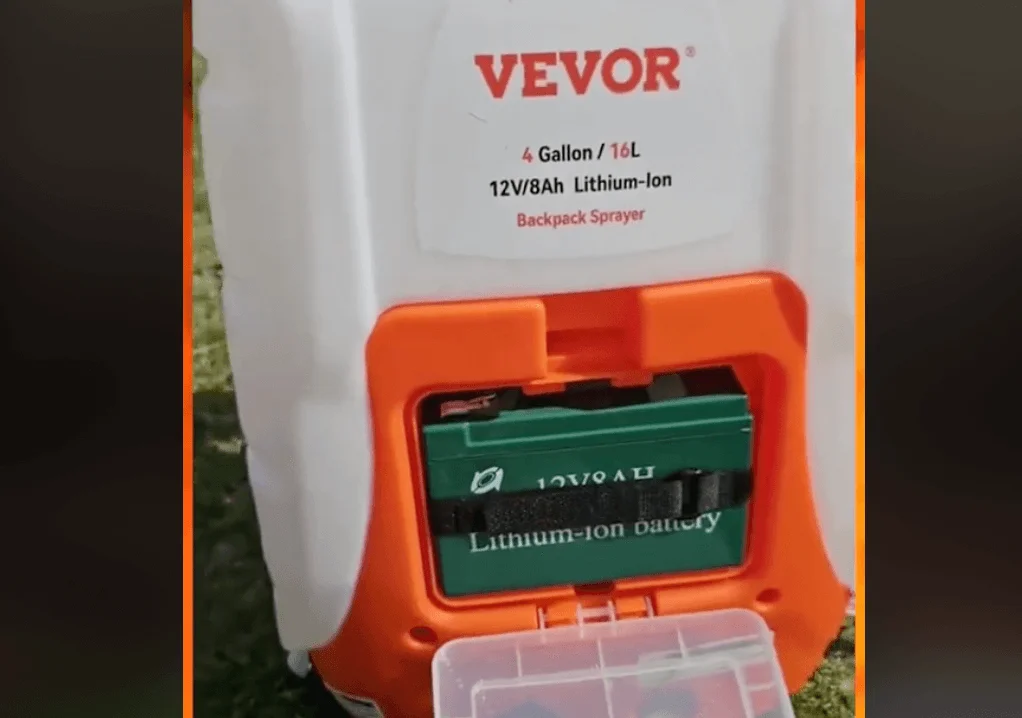 VEVOR battery-powered backpack sprayer with long-lasting battery