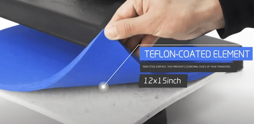 Teflon coated heat platen
