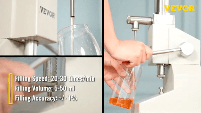 using the VEVOR liquid-filling machine