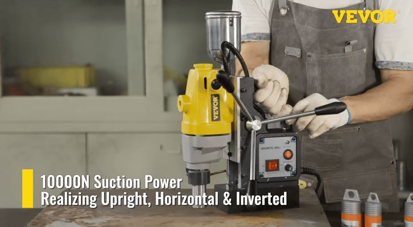 Using the VEVOR magnetic drill press