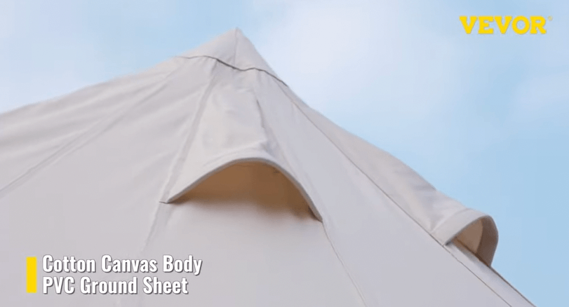 VEVOR large cotton canvas bell tent features