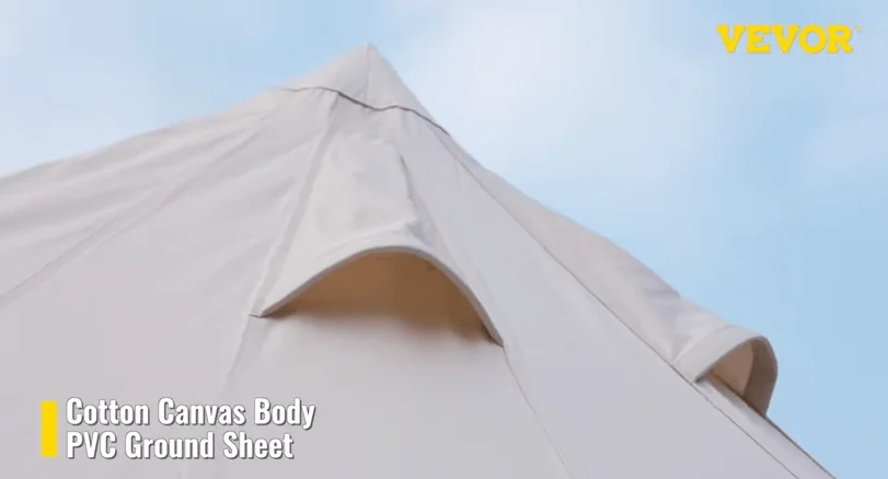 VEVOR large cotton canvas bell tent features