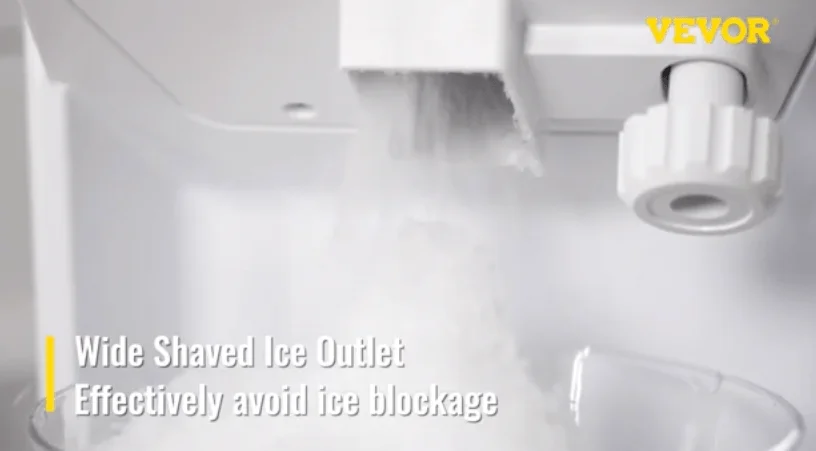 Ice outlet on the VEVOR ice shaver machine