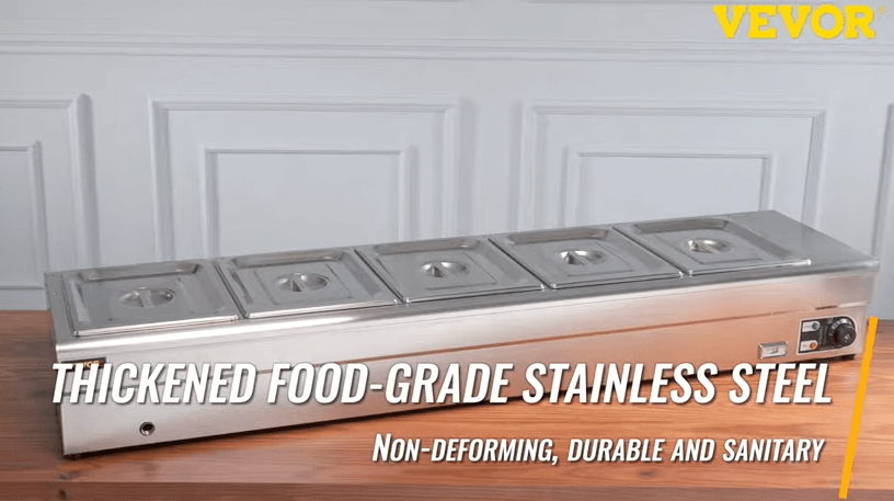 Stainless steel bain marie food warmer