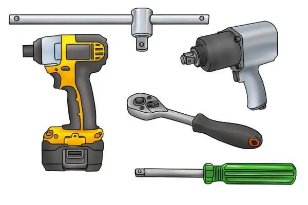 Tools needed to attach a socket to a drill